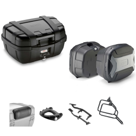 GIVI TREKKER LITE Top Case 52/35L Schwarz/Grau für MOTO GUZZI STELVIO