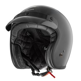 Casco Jet Cafe Racer Piaggio Vespa VERSILIA Nero Lucente