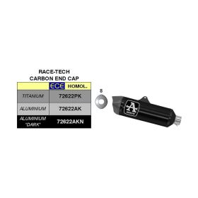 ARROW Race Tech Slip-On Auspuff Aluminium dunkler Carby-Kappe Sammler Suzuki V-Strom 650