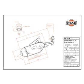 SitoPlus 0229 Système d'échappement complet pour PIAGGIO SKIPPER 150