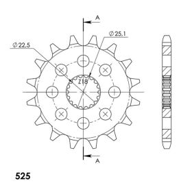 PIGNONE SUPERSPROX PASSO 525 - Z 16 DENTI TRIUMPH 1200