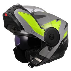 Casque Modulable LS2 FF902 SCOPE II Duria Gris Brillant Jaune Haute Visibilité