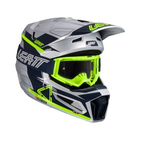 Casque motocross LEATT Moto 3.5 Steel gris noir jaune avec masque 3.5