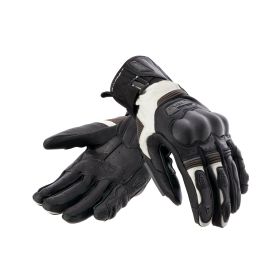 REBELHORN RANGE Men's Leather Motorcycle Gloves Black/Light Gray