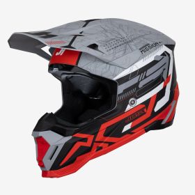 Casco Motocross JUST1 J40 MISSION rosso/grigio opaco