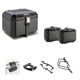 GIVI TREKKER DOLOMITI Aluminium Schwarz Koffer Topcase 46/30L für SUZUKI GSX S GX