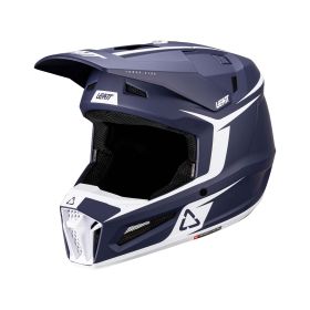 LEATT Moto 3.5 Motocross helmet blue white with 3.5 goggles