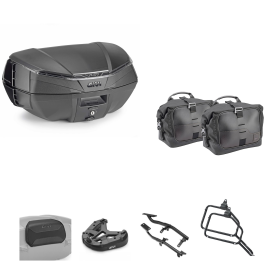 Kit GIVI bauletto V49 AIR borsa CORIUM nero fumè 49/13L per BENELLI LEONCINO