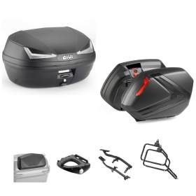 GIVI SIMPLY IV TECH V37 Top Case Black Smoke/Red 45/37L for YAMAHA
