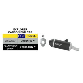 ARROW genehmigte Slip-On Auspuffanlage Explorer Schwarz Alu Suzuki V-STROM 800DE/SE E5+