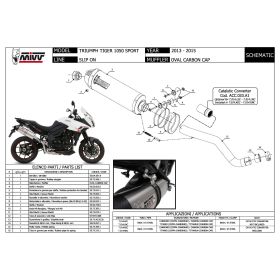 Marmitta Slip-on MIVV Oval in carbonio per TRIUMPH tiger 1050