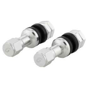 Coppia inserti valvola pneumatici G-PRO in alluminio CNC grigio 24mm