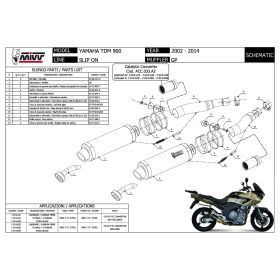 MIVV GP Schwarz Slip-On Doppel-Schalldämpfer für YAMAHA TDM 900
