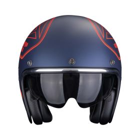 Casco jet cafe racer Scorpion EXO BELFAST EVO Dawg blu rosso