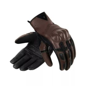 REBELHORN THUG II Brown Leather Motorcycle Gloves for Men