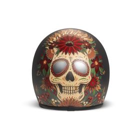 Jet Helm Cafe Racer DMD RETRO Skull Grau Matt