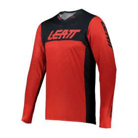 Maillot motocross LEATT Moto 5.5 UltraWeld rouge noir filet élastique