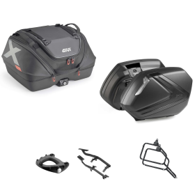 GIVI X-LINE Top Case V37 TECH Look Carbone/Fumé 40/37L pour SUZUKI DL V STROM
