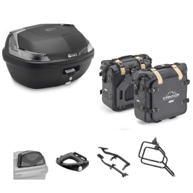 Kit GIVI bauletto BLADE TECH borsa CANYON nero fumè 47/25L per APRILIA
