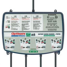 Chargeur batterie OptiMate Lithium 4s Quad Bank 4 12.8V 0.8A jusqu'à 4 batteries