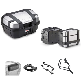 Kit de sac de valise GIVI Trekker anodisé gris/noir 52/46L pour SUZUKI DL V STROM
