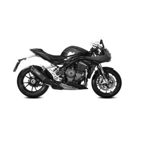 MIVV Sr-1 Schwarzer Slip-On Auspuff Titan genehmigt für TRIUMPH Speed Triple 1200 RR/RS
