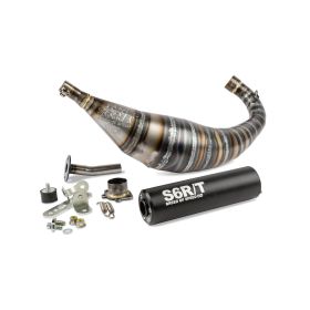 Komplettes Auspuffsystem Stage 6 schwarz 90-100cc für Derbi