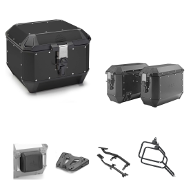 Kit GIVI bauletto valigia TREKKER ALASKA alluminio nero 44/36L per KTM