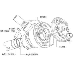 Groupe thermique POLINI D.40.3 course 39 49.7cc cylindre en fonte