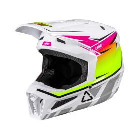LEATT Moto 2.5 Motocross helmet white pink yellow
