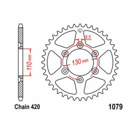 JT Sprocket 53 Zähne 420 Teilung Stahl JTR1079.53