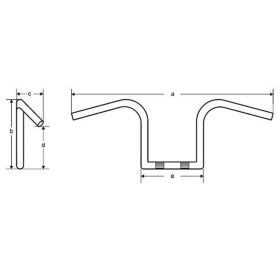Manubrio nero FEHLING LZR-bar acciaio D.22,2mm 720mm