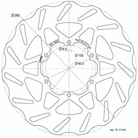 Disque de frein POLINI D.260 pour Derbi/Gilera