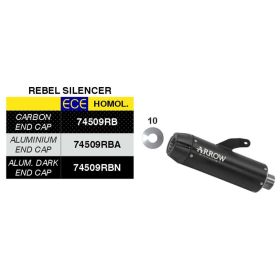 ARROW Rebel Slip-On Renn-Auspuff mit Carbon-Endkappe und Sammler für Yamaha XSR 700