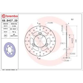 Disco freno fisso BREMBO 68B40729 serie oro D.220 spessore 4mm 3 fori per SUZUKI
