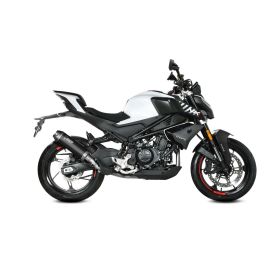 Schwarzer Slip-on Auspuff MIVV Ak-1 homologiert mit Kohlefaser-Endkappe für CF MOTO 450nk