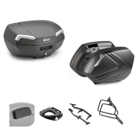 GIVI RIVIERA TECH V37 TECH Black Smoke 46/37L Top Case Kit for YAMAHA