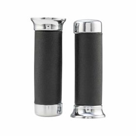 Manopole PIAGGIO 22/24 mm lunghezza 120 mm nere con berretto cromato paio