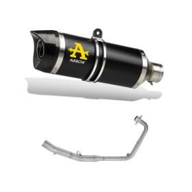 ARROW Thunder Dark Aluminium Slip-On Rennschalldämpfer und Krümmer für Honda CB 125 R