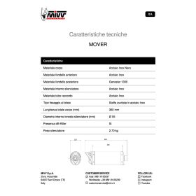 MIVV MOVER Silencieux Slip-On Noir pour HONDA SH 300