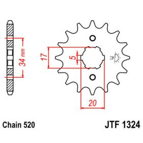 JT Sprocket 520 Teilung 11 Zähne JTF1324.11