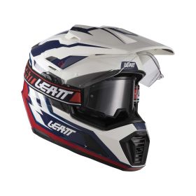 LEATT ADV 7.5 Polymer Endurohelm Royal Weiß Blau mit Maske 2.5