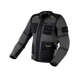 REBELHORN BRUTALE Men's Motorcycle Jacket Dark Gray/Black/Fluorescent Yellow