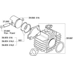 POLINI Thermal Group D.46 Hub 39 65cc Gusseisenzylinder