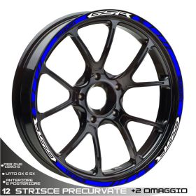 RIM WHEEL STICKERS DECALS SPORT WHITE BLUE SUZUKI GSR 600 750