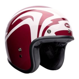 Casque jet cafe racer BELL Custom 500 Slap rouge blanc