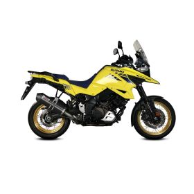 MIVV Oval Black Slip-On Auspuff mit Carbon-Endkappe für SUZUKI V-Strom 1050