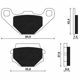 Jeu de plaquettes de frein arrière C4 pour Kymco Agility 125 R16