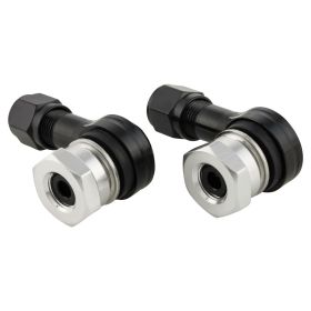 Coppia inserti valvola pneumatici tubeless G-PRO in alluminio CNC 80° nero