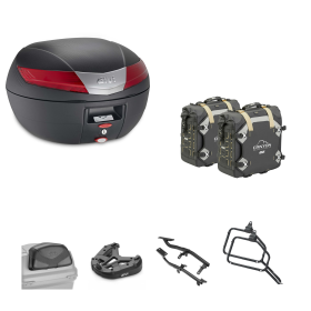 GIVI V40 Top Case Kit CANYON Bag Black Red 40/30L for SUZUKI DL V-STROM